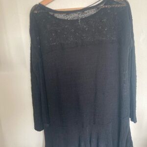 Free People Black Lace baby doll dress